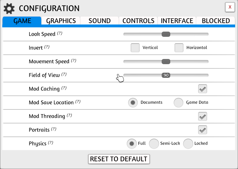 Configuration Menu Tabletop Simulator Knowledge Base