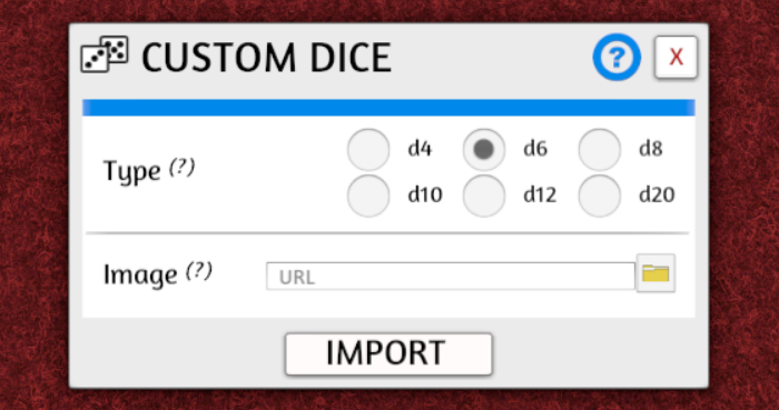 table top game dice generator