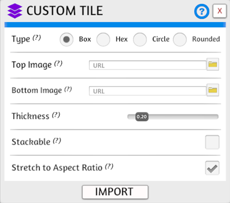 Tile Import Menu