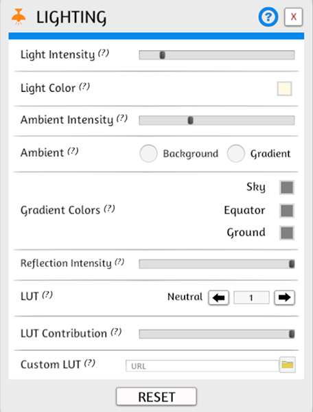 Lighting Menu