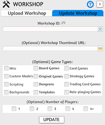 Workshop Update Menu